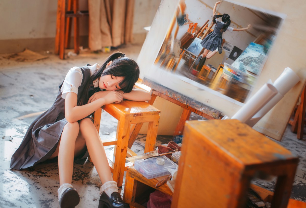 图片[16]-萝莉风COS 桜桃喵 – 画室少女 – COSPLAY-瞬颜部落