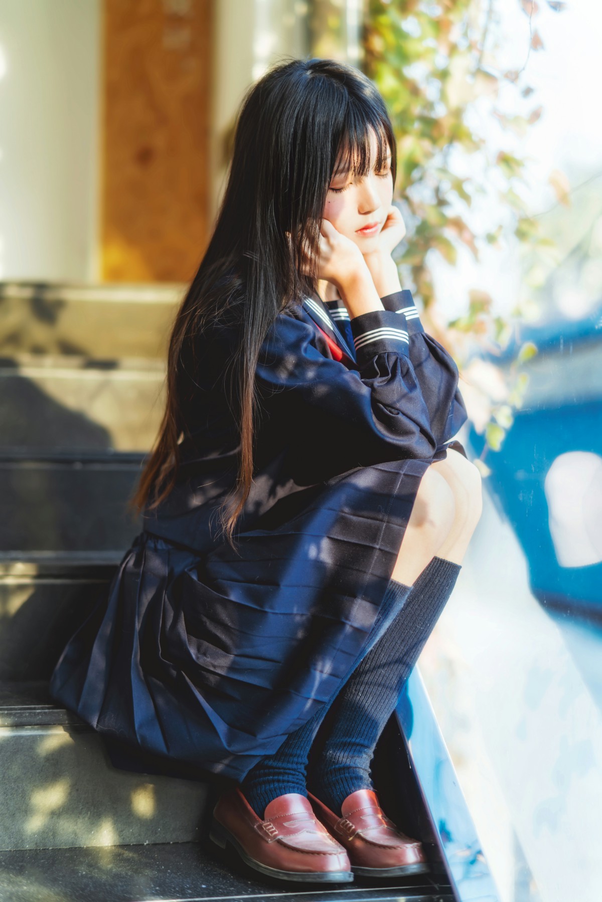 萝莉风COS 桜桃喵 – 黑色水手服 – COSPLAY-瞬颜部落