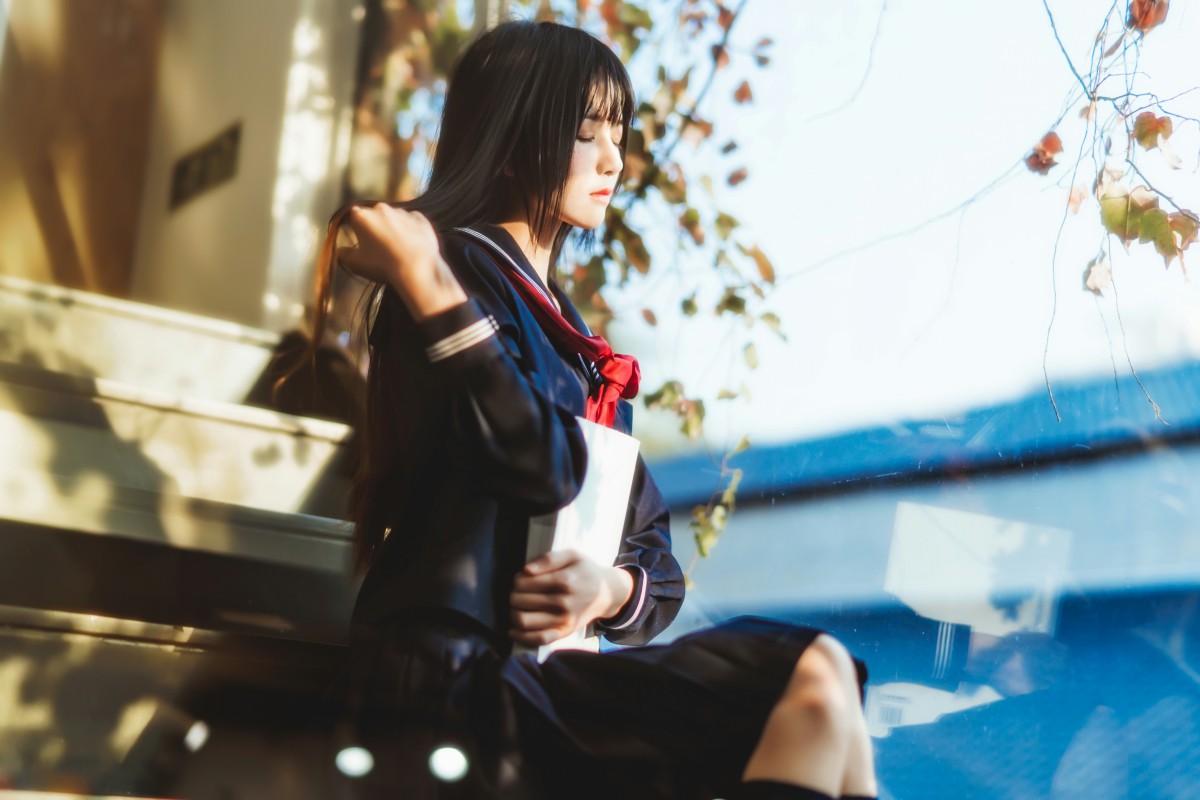 图片[6]-萝莉风COS 桜桃喵 – 黑色水手服 – COSPLAY-瞬颜部落