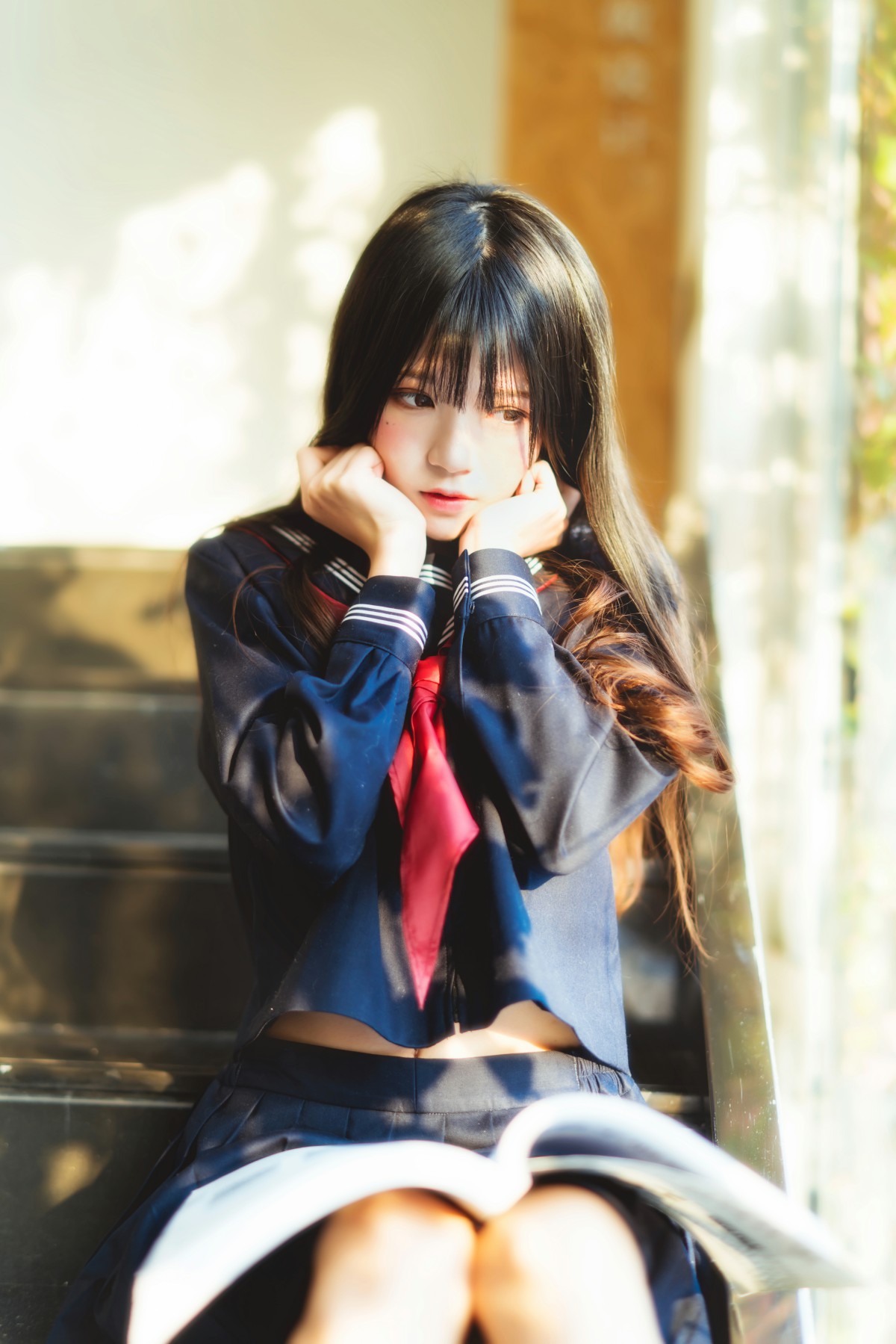 图片[8]-萝莉风COS 桜桃喵 – 黑色水手服 – COSPLAY-瞬颜部落