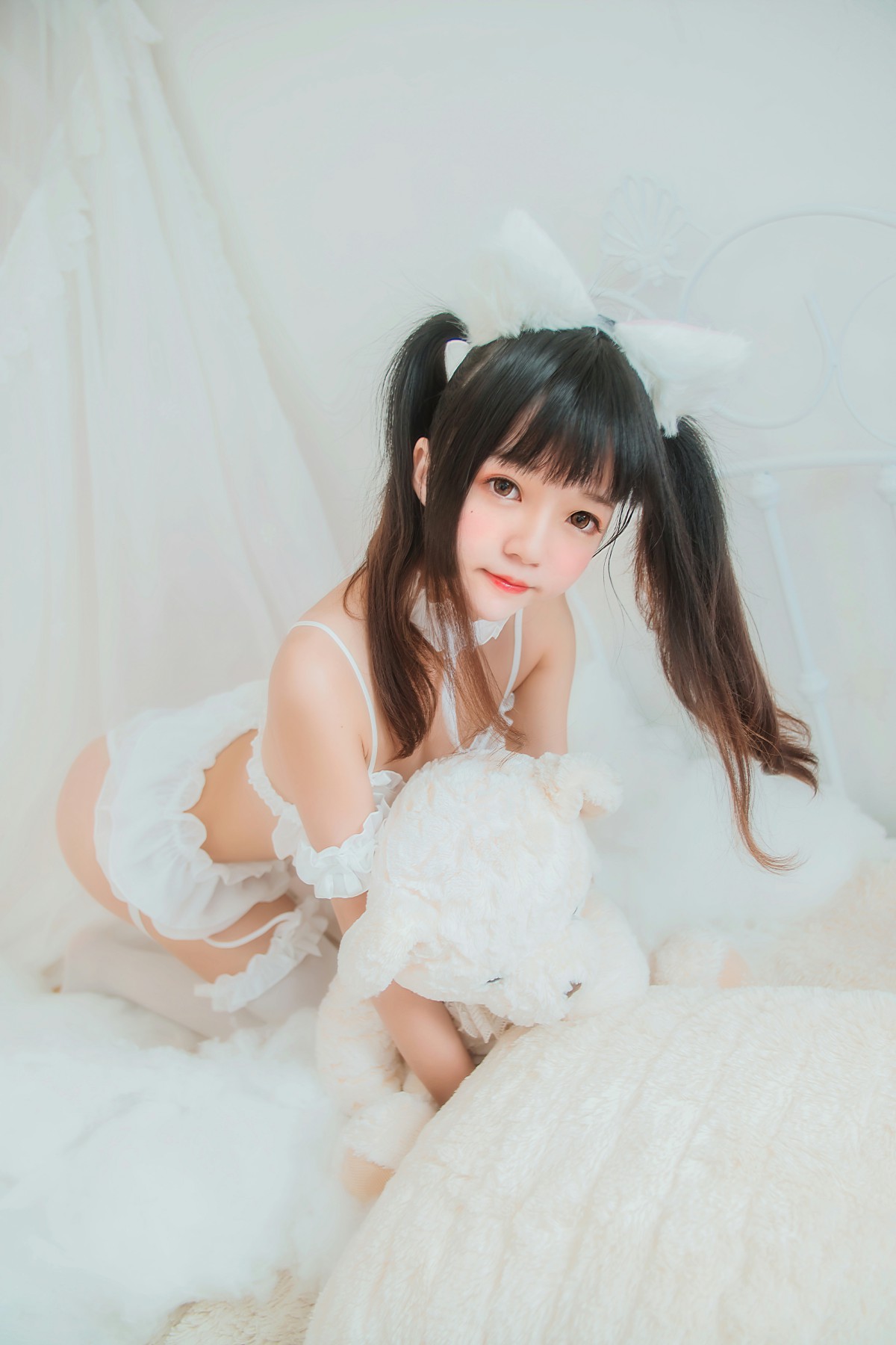 萝莉风COS 桜桃喵 – 白猫 – COSPLAY-瞬颜部落