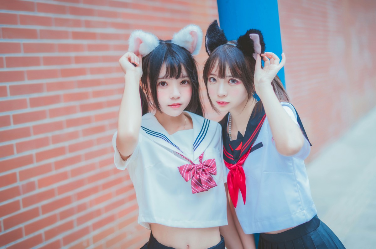 萝莉风COS 桜桃喵&amp;疯猫ss – JK百合2 – COSPLAY-瞬颜部落
