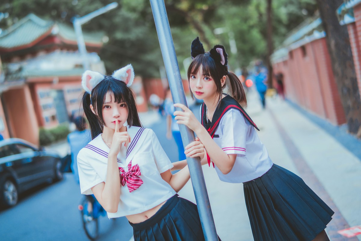 图片[22]-萝莉风COS 桜桃喵&amp;疯猫ss – JK百合2 – COSPLAY-瞬颜部落