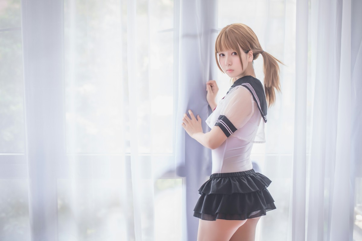 白金Saki写真 – 学生服 – COSPLAY-瞬颜部落