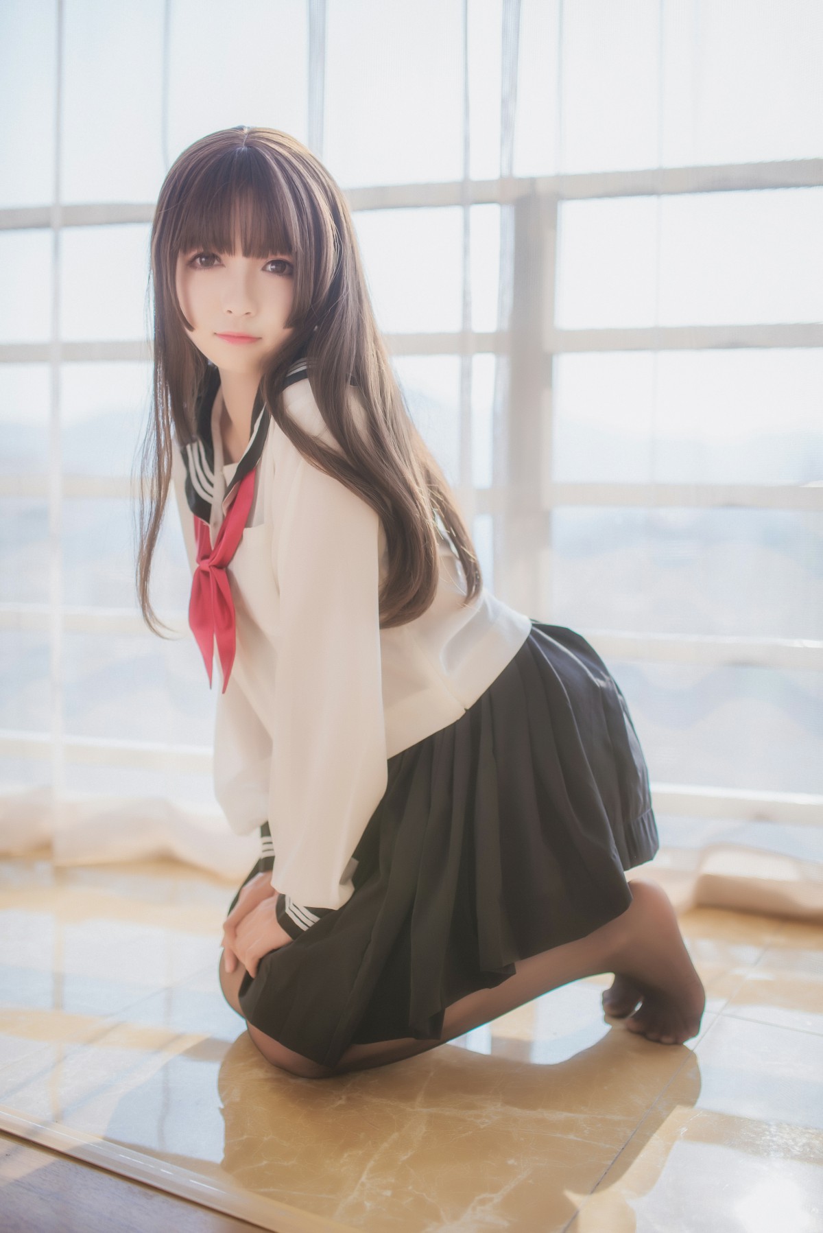 图片[3]-白金Saki写真 – 半透明水手服 – COSPLAY-瞬颜部落
