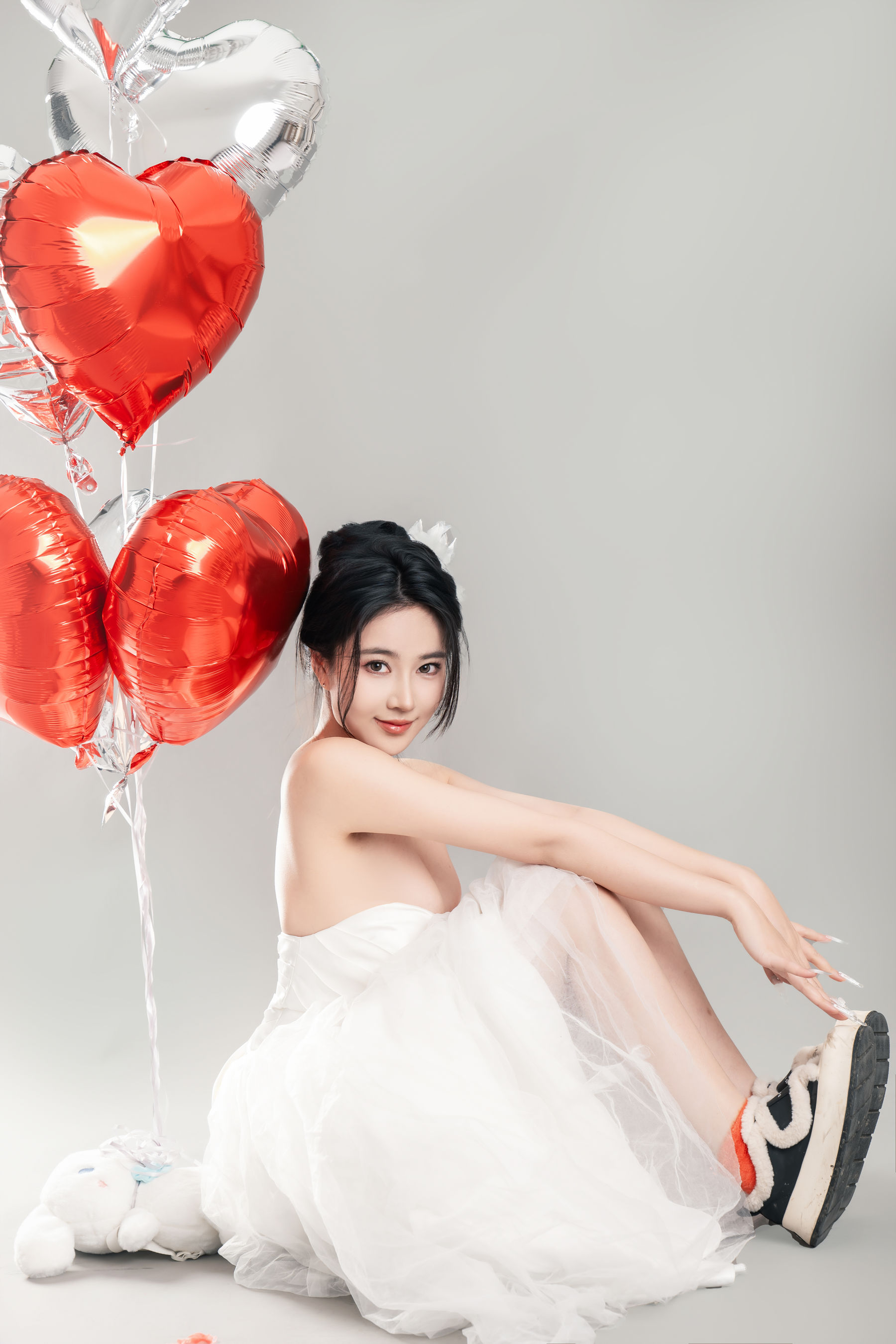 网络美女Nnian白色婚纱LOVE情人节特别篇摄影写真-御萝部落-瞬颜部落