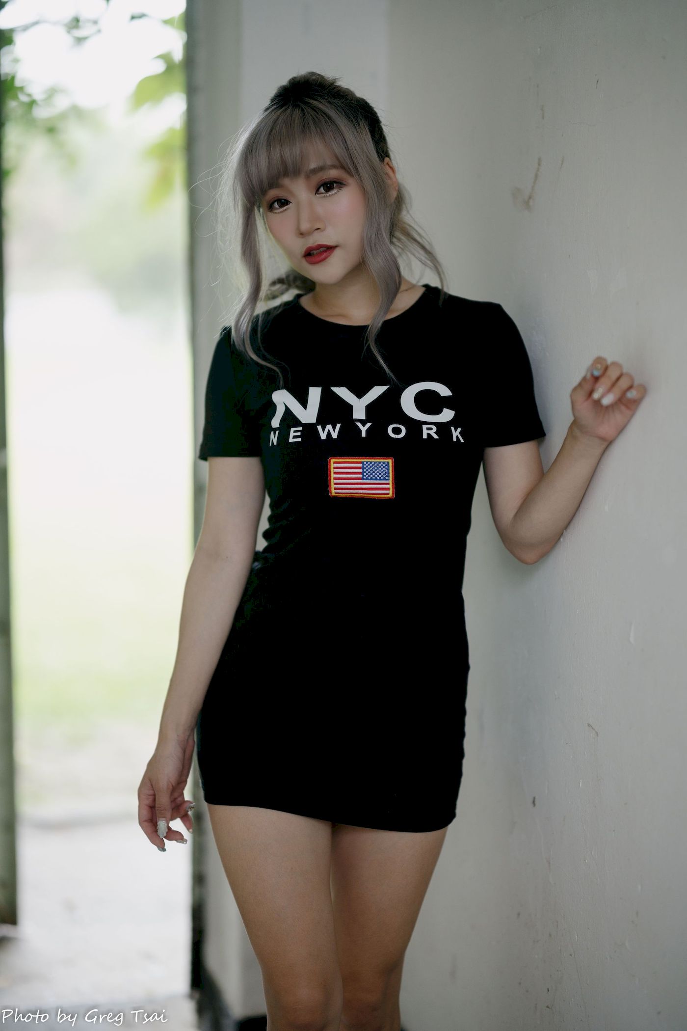 凯云黑色短裙修长美腿巧语嫣然运动风户外写真-御萝部落-瞬颜部落