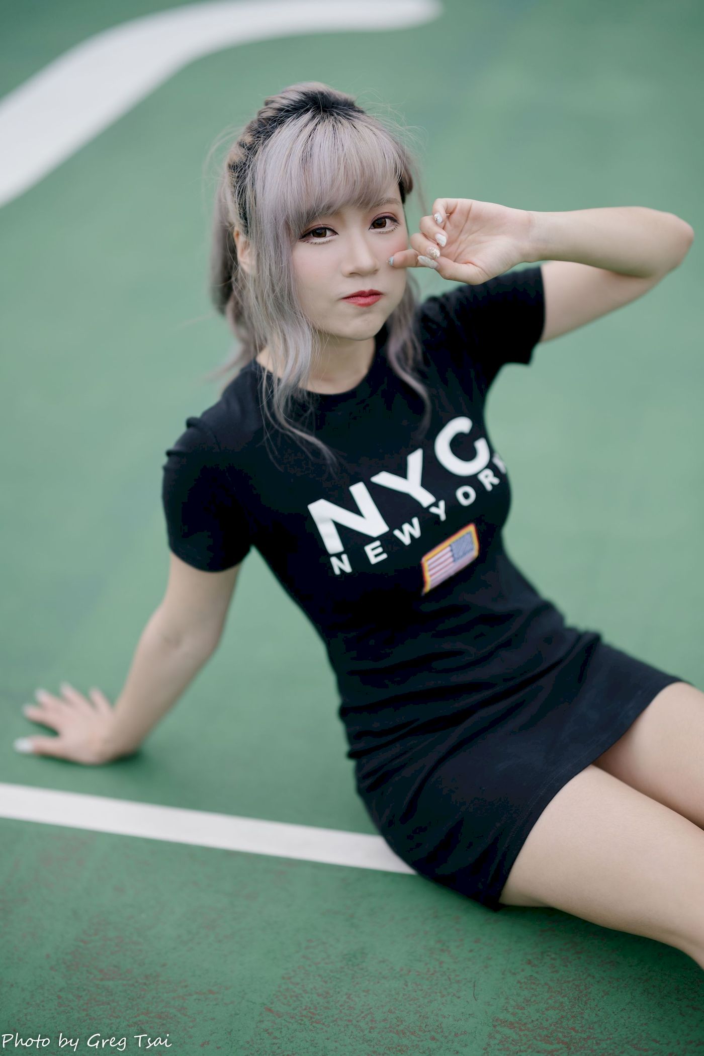 凯云黑裙美腿巧语嫣然运动风写真