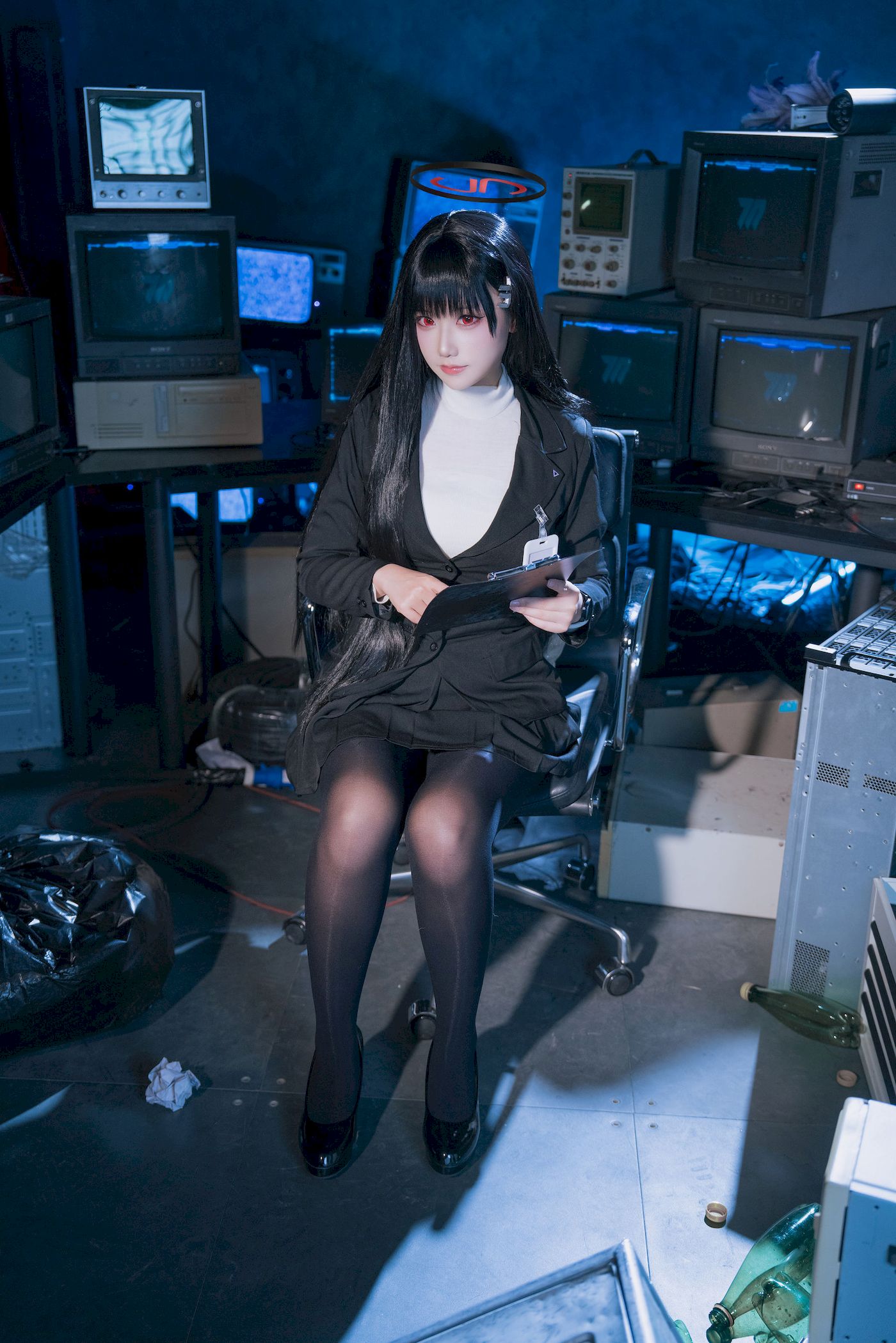 lunananya黑丝西装服饰COS蔚蓝档案调月莉音-御萝部落-瞬颜部落